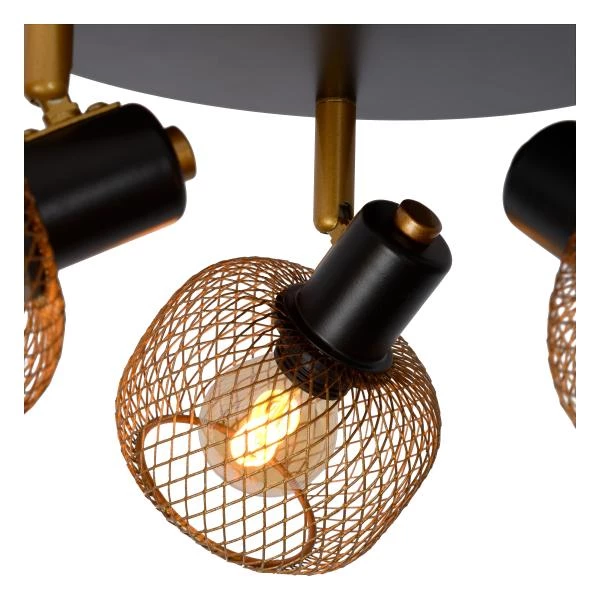 Lucide MAREN - Ceiling spotlight - Ø 37 cm - 3xE14 - Matt Gold / Brass - detail 1